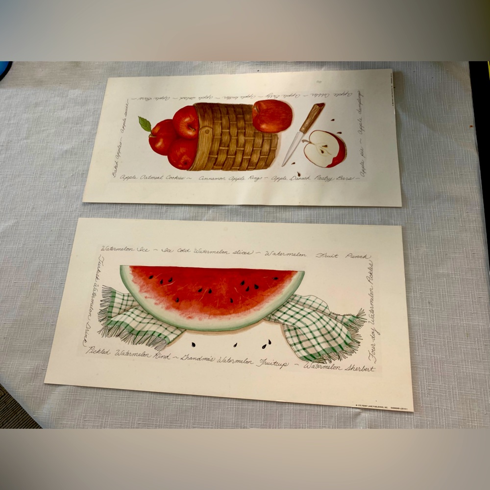 Kitchen Wall Decor Print Set Watermelon & Apple